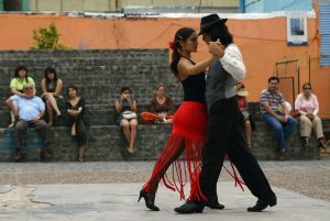 Couple Dancing a Tango at a Festival of Love